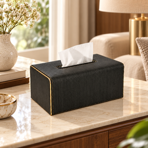 Curved-Edge Modern Tissue Box Cover styled in a premium home interior