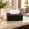 Ribbed Decorative Tissue Box Cover styled in a premium home interior