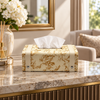 Botanical Print Decorative Tissue Box Cover in an elegant interior
