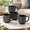 Danny Home 450ml Black Geometric Ceramic Mug