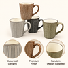 400ml Ribbed Porcelain Mug features and details