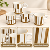 400ml Gold Geometric Ceramic Mug features and details