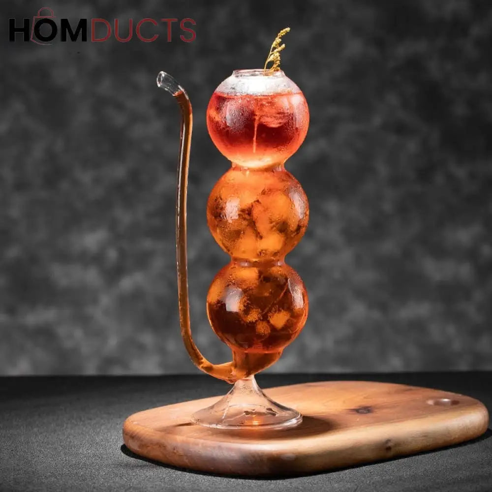 Tall Gourd-Shaped Cocktail Glass - Elegant Design for Upscale Drinks