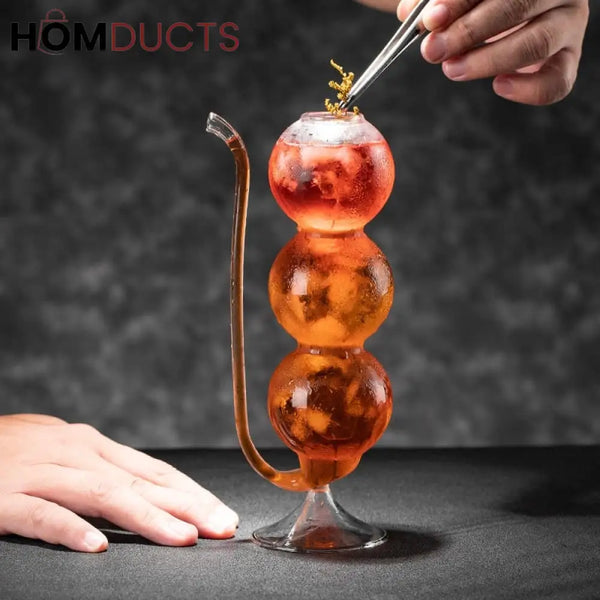 Tall Gourd-Shaped Cocktail Glass - Elegant Design for Upscale Drinks