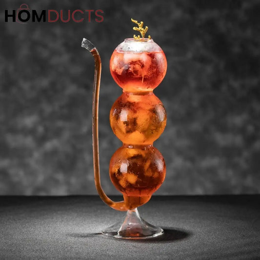 Tall Gourd-Shaped Cocktail Glass - Elegant Design for Upscale Drinks