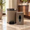 Modern Textured Pedal Dustbin & Tissue Box Set in a premium home setting
