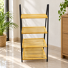 4-Tier Bamboo & Metal Storage Rack – Freestanding Organizer Shelf