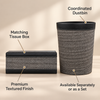 Grey Linen Weave tissue box and dustbin product features