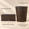 Dark Brown Ornamental tissue box and dustbin product features
