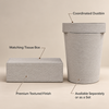 Pearl Grey Fine Texture tissue box and dustbin product features