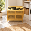 Bamboo Laundry Basket with Lid – Freestanding Clothes Hamper