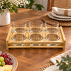 Bamboo six-slot glass stand