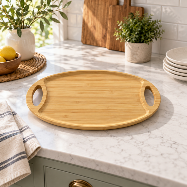 Oval Bamboo Serving Tray