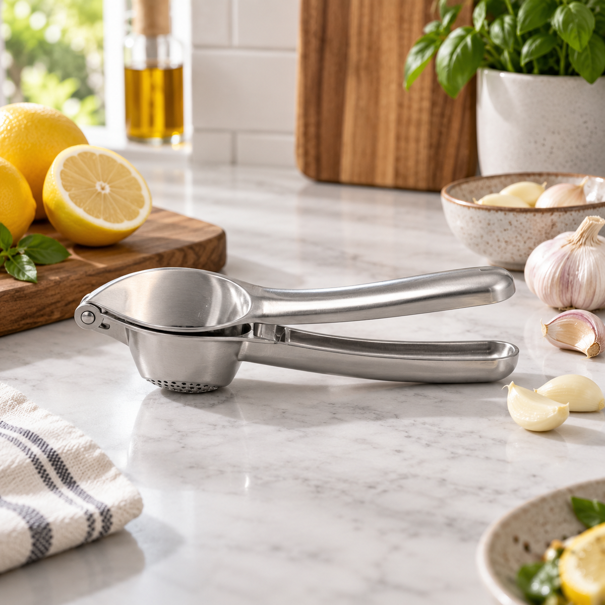 Stainless Steel Garlic and Citrus Press