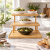 Three Tier Bamboo Serving Stand