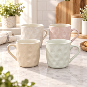 Minimal spe Speckled ceramic coffee mug set of 4