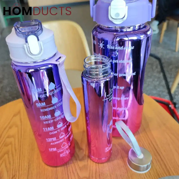 Three Pcs Metallic Colour Water Bottle