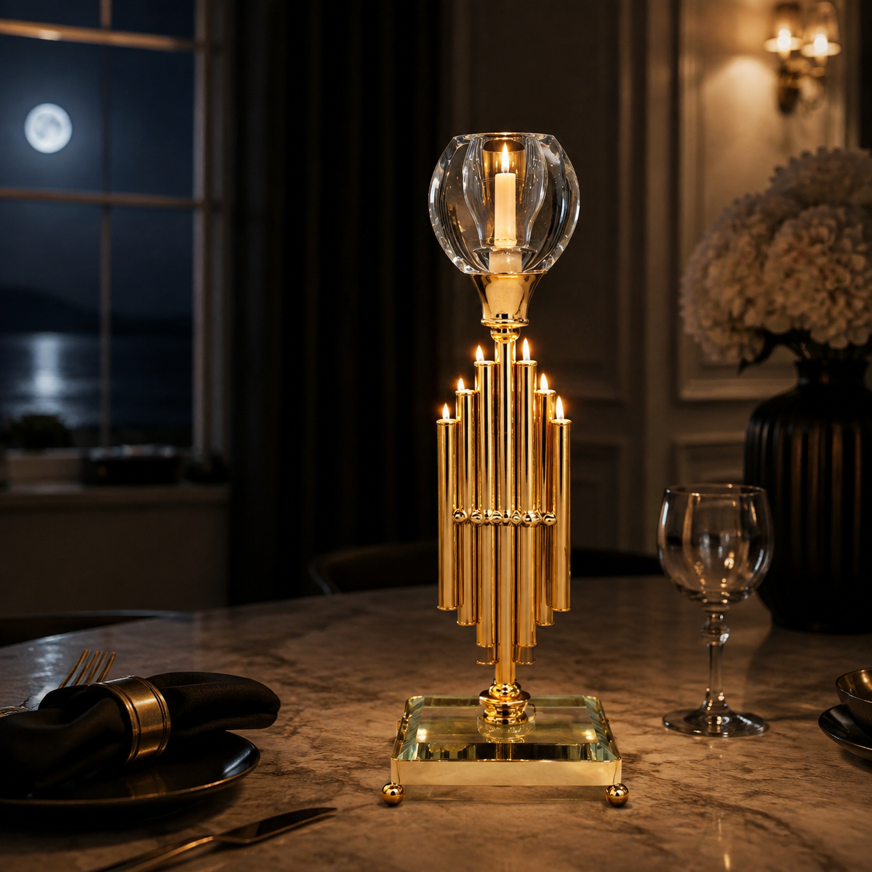 Luxury Tiered Candle Holder – Decorative Table Centerpiece
