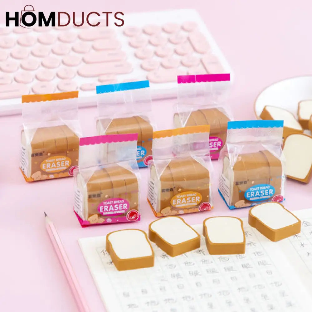 Toast Shape Erasers For Kids