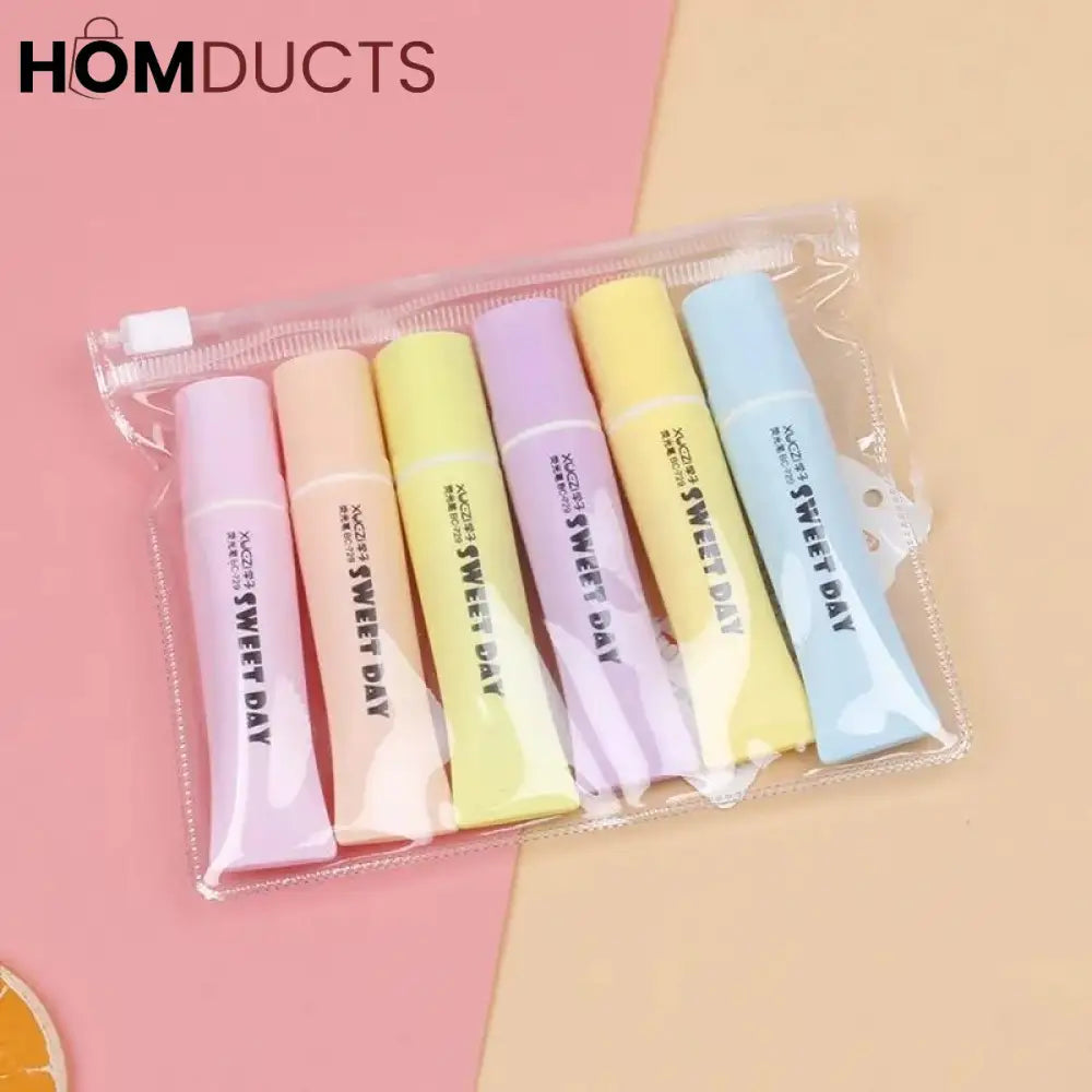 Toothpaste Style Highlighter (6Pcs)