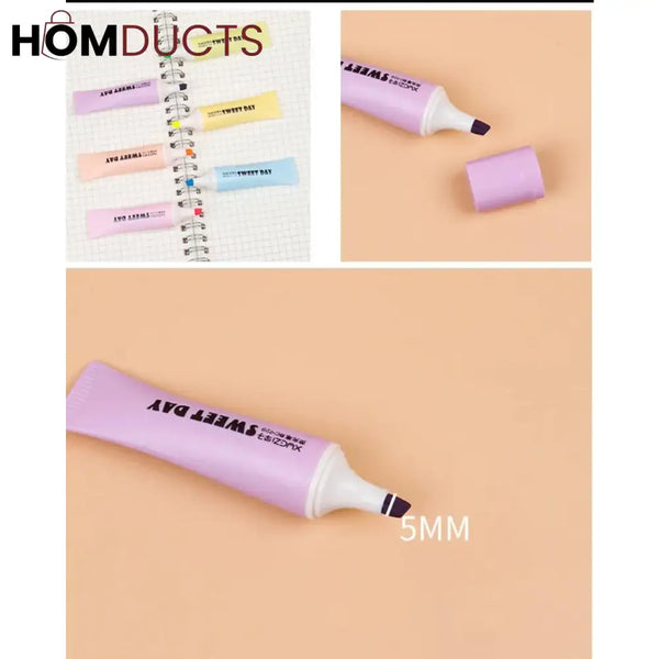 Toothpaste Style Highlighter (6Pcs)