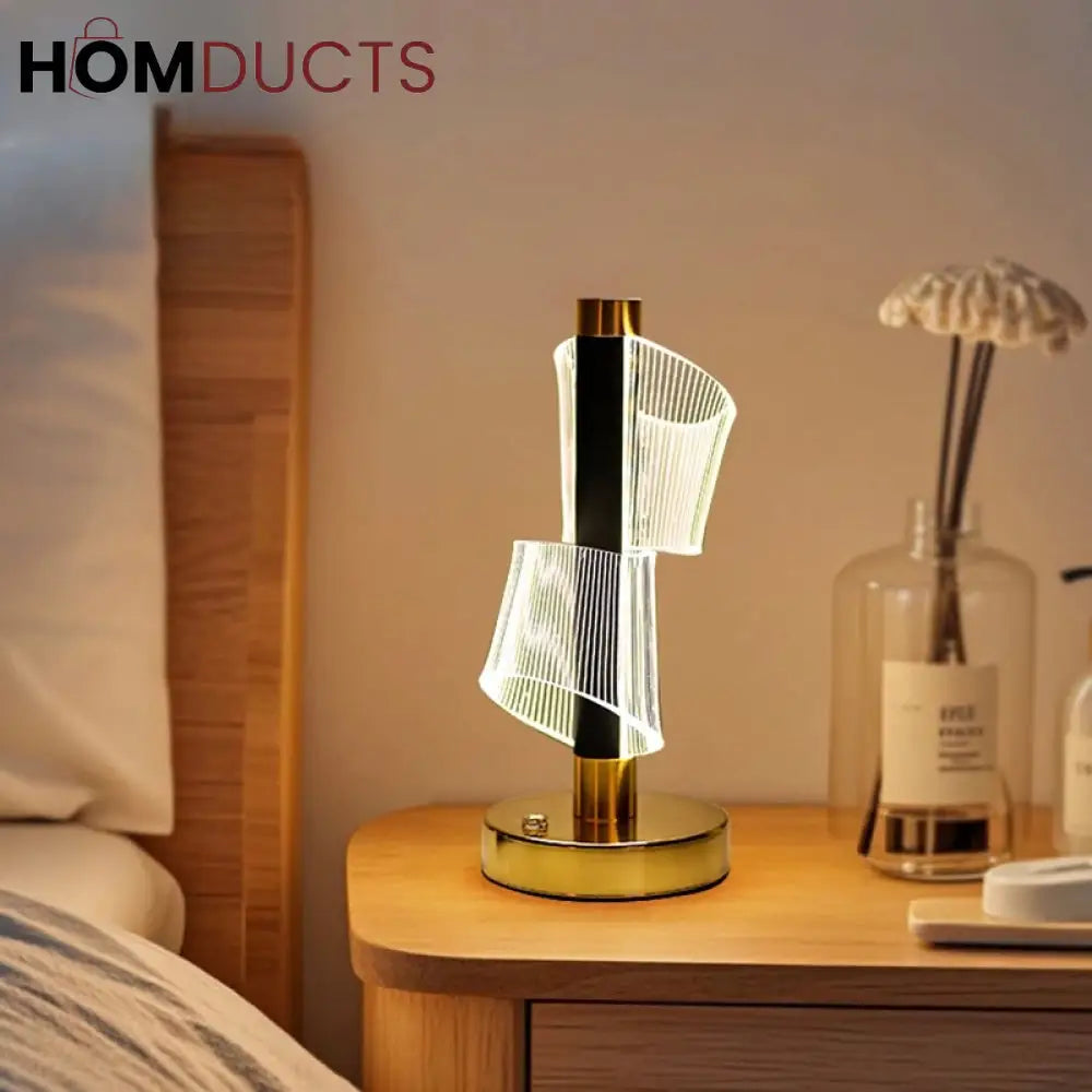 Touch Control LED Table Lamp - USB Rechargeable with 3 Ambient Color Modes | Perfect for Bedroom Desk Bar & Gaming