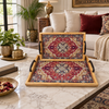 Two piece traditional pattern serving tray set