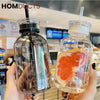 Transparent Glass Water Bottle With Straw