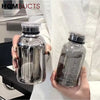Transparent Glass Water Bottle With Straw