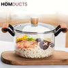 Transparent Heat Resistant Glass Cooking Pot (Premium Quality)