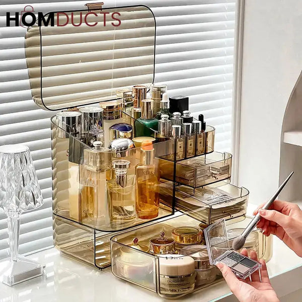 Transparent Multilayer Cosmetic Organizer