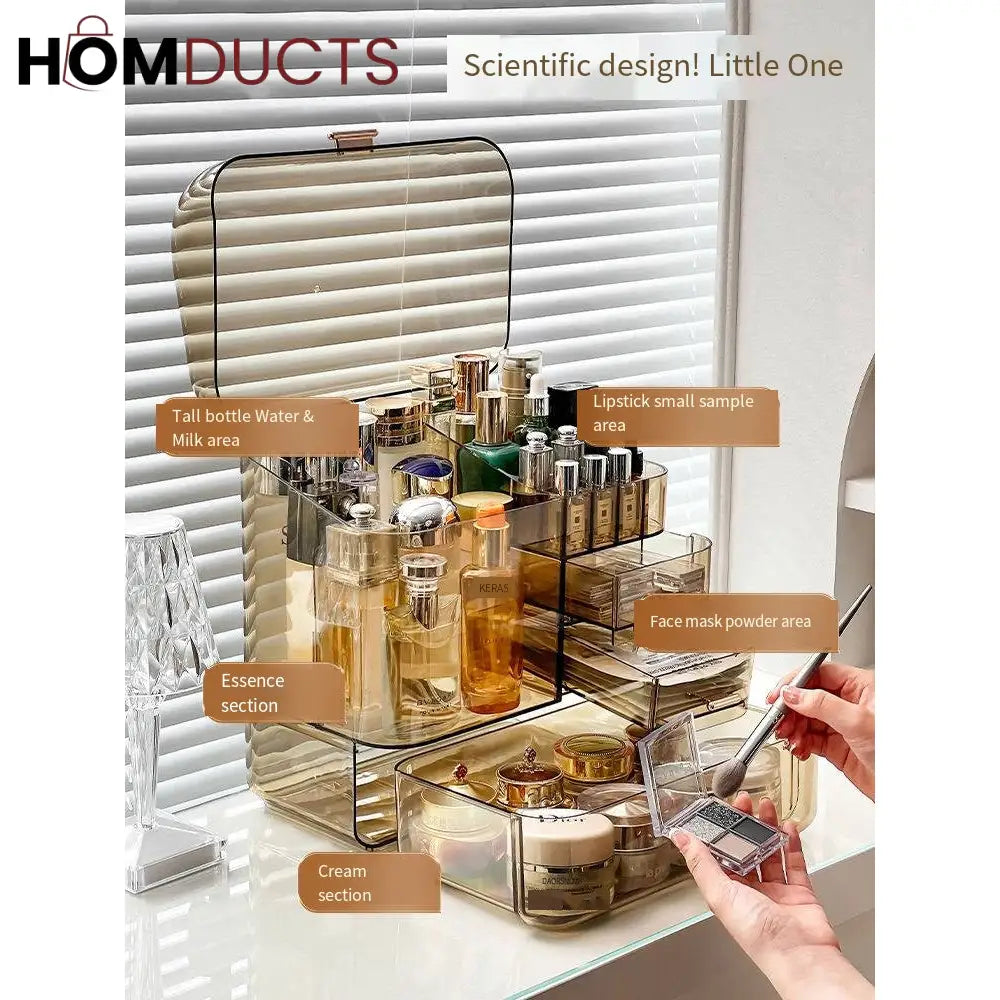 Transparent Multilayer Cosmetic Organizer