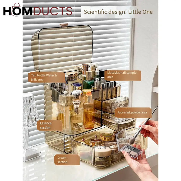 Transparent Multilayer Cosmetic Organizer