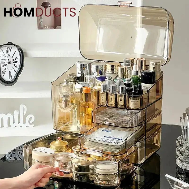Transparent Multilayer Cosmetic Organizer