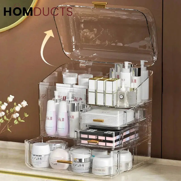 Transparent Multilayer Cosmetic Organizer