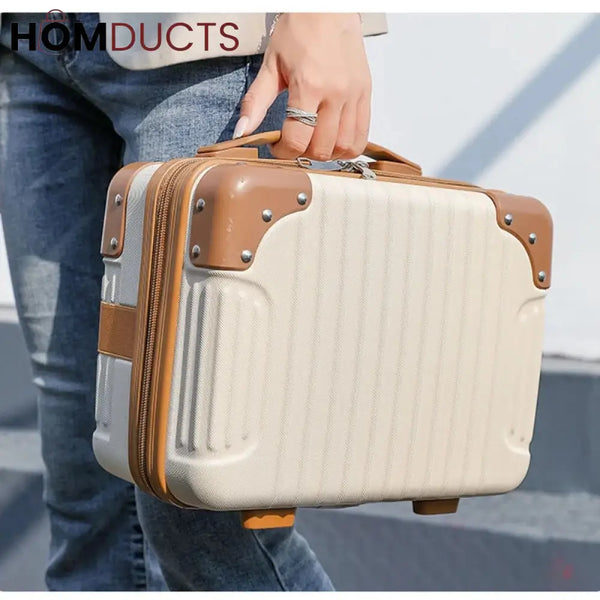 Travel Cosmetic Suitcase Beige J & C Organizer