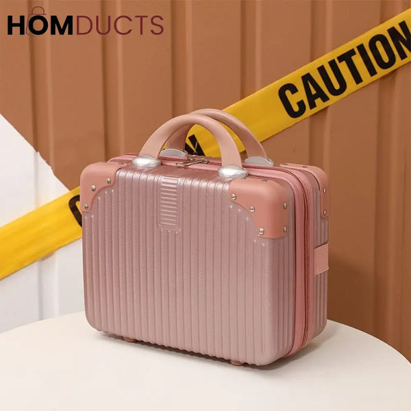 Travel Cosmetic Suitcase Pink J & C Organizer