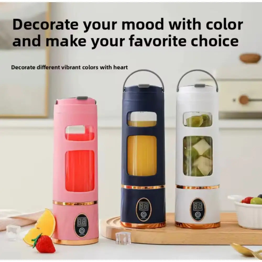 TriBlend Luxe Portable Juicer Bottle – USB Rechargeable Mini Blender with Digital Display
