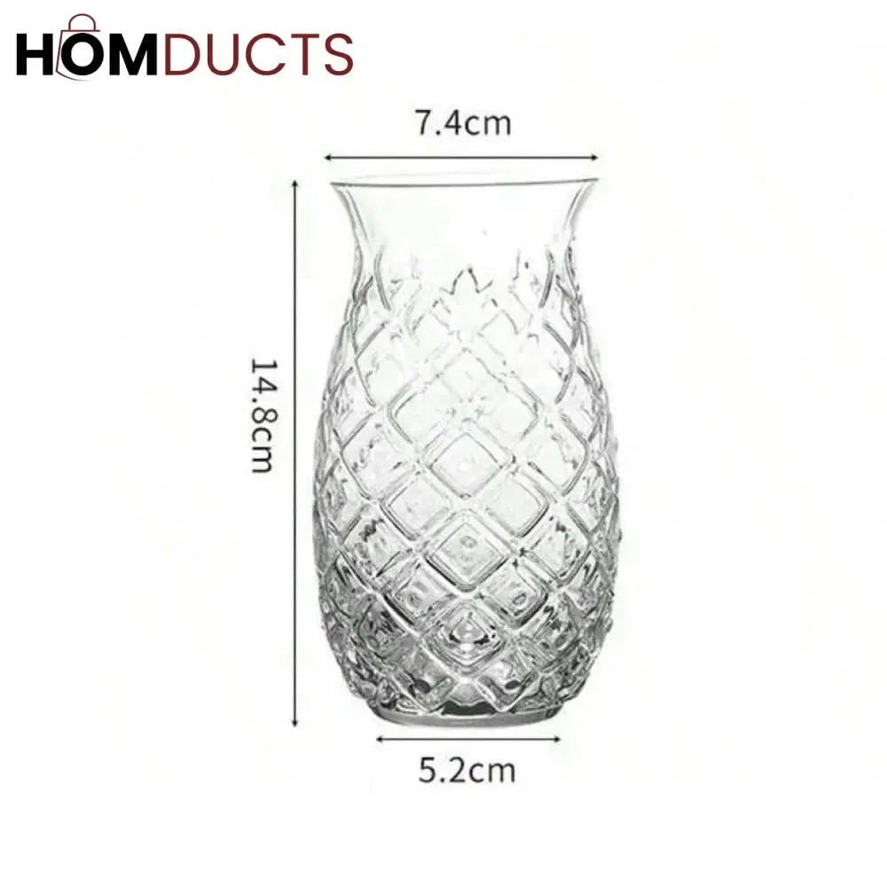 Tropical Pineapple Glass Tumbler for Iced Tea and Lemonade