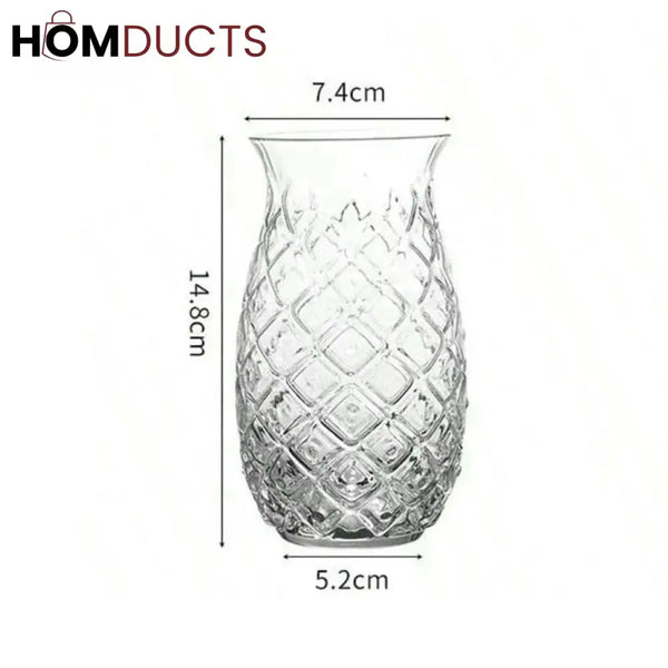 Tropical Pineapple Glass Tumbler for Iced Tea and Lemonade