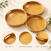 3-Piece Round Bamboo Serving Tray Set features image