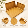 3-Piece Natural Bamboo Serving Tray Set features image