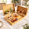 3-Piece Floral Cut-Out Bamboo Serving Tray Set lifestyle image