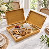 3-Piece Rectangular Bamboo Serving Tray Set lifestyle image