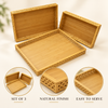 3-Piece Natural Rectangular Bamboo Serving Tray Set features image