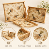 3-Piece Botanical Bamboo Serving Tray Set features image