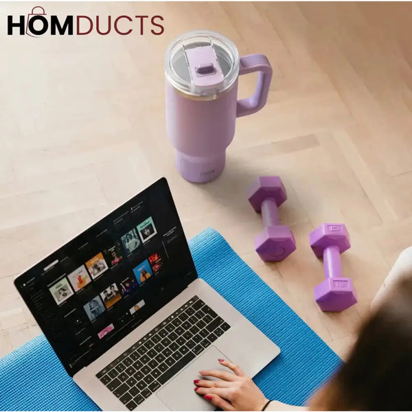 TYESO AURA 40oz Stainless Steel Insulated Travel Tumbler with Straw – Leak-Proof & Reusable