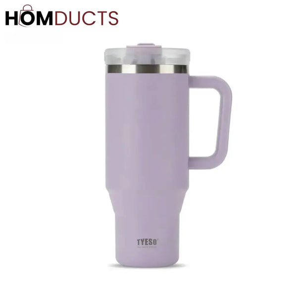 TYESO AURA 40oz Stainless Steel Insulated Travel Tumbler with Straw – Leak-Proof & Reusable Purple