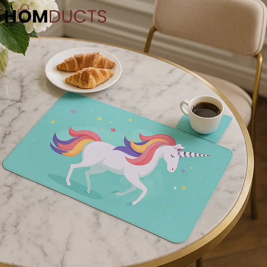 Unicorn Fantasy Kids Placemat – Waterproof Dining Mat