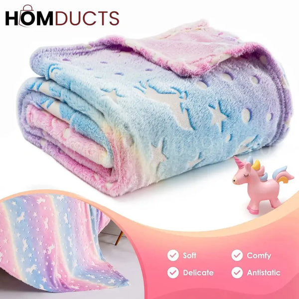 Unicorn Glow In The Dark Blanket